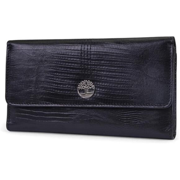 Timberland Leather RFID Flap Wallet Clutch Organizer, Black (Exotic) - Picture 14 of 14